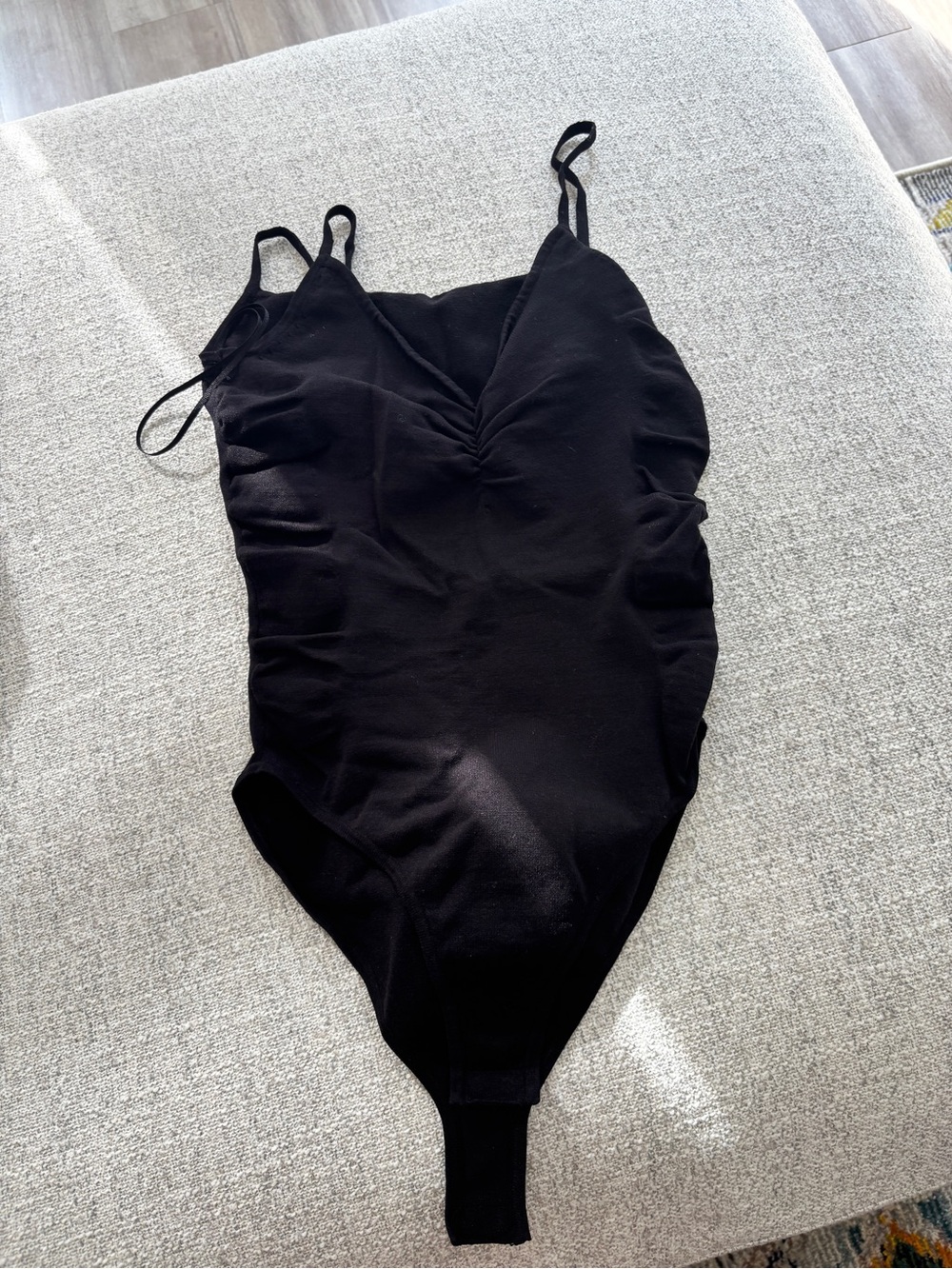 Women's Black Stretch V-Neck Bodysuit